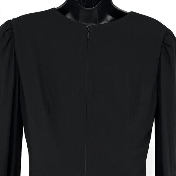 Helsi Elizabeth Puff Sleeve Flounce Hem Mini Dress in Black Size Small - Picture 8 of 11